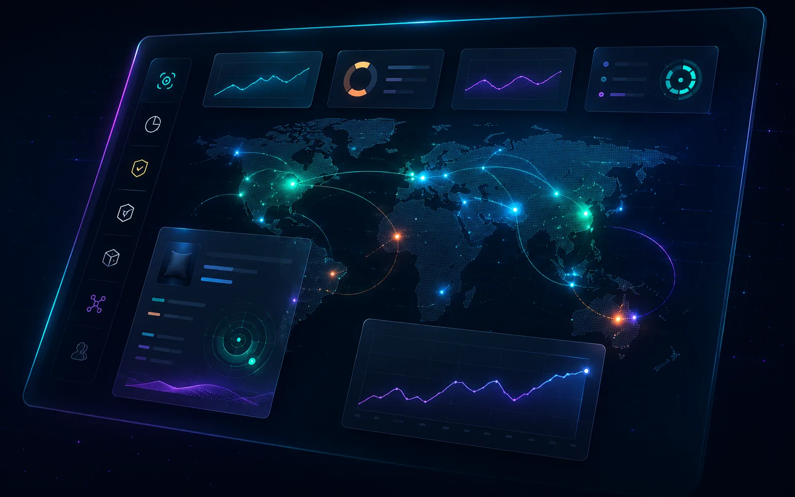 Illustration of the MIOS evidence workflow over a world map